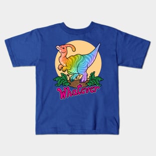 Moody Dinosaur (rainbow) Kids T-Shirt